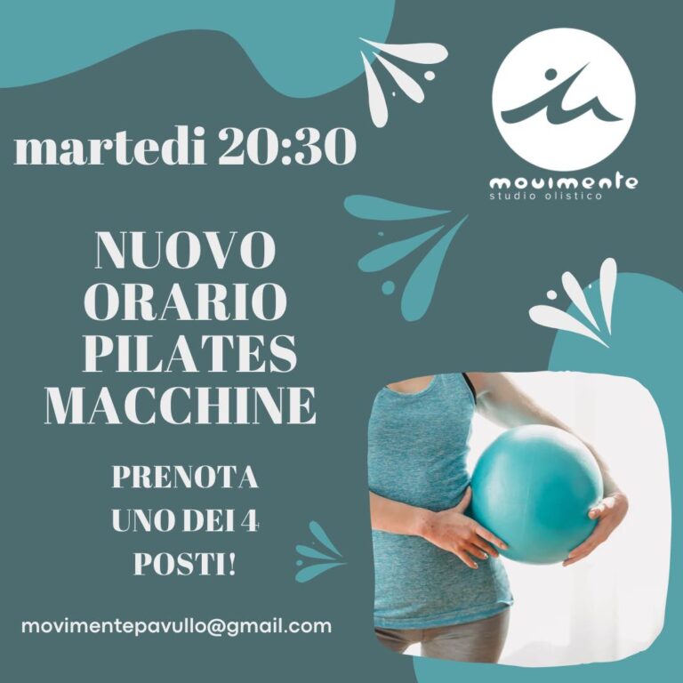 Nuovo orario serale Pilates Macchine