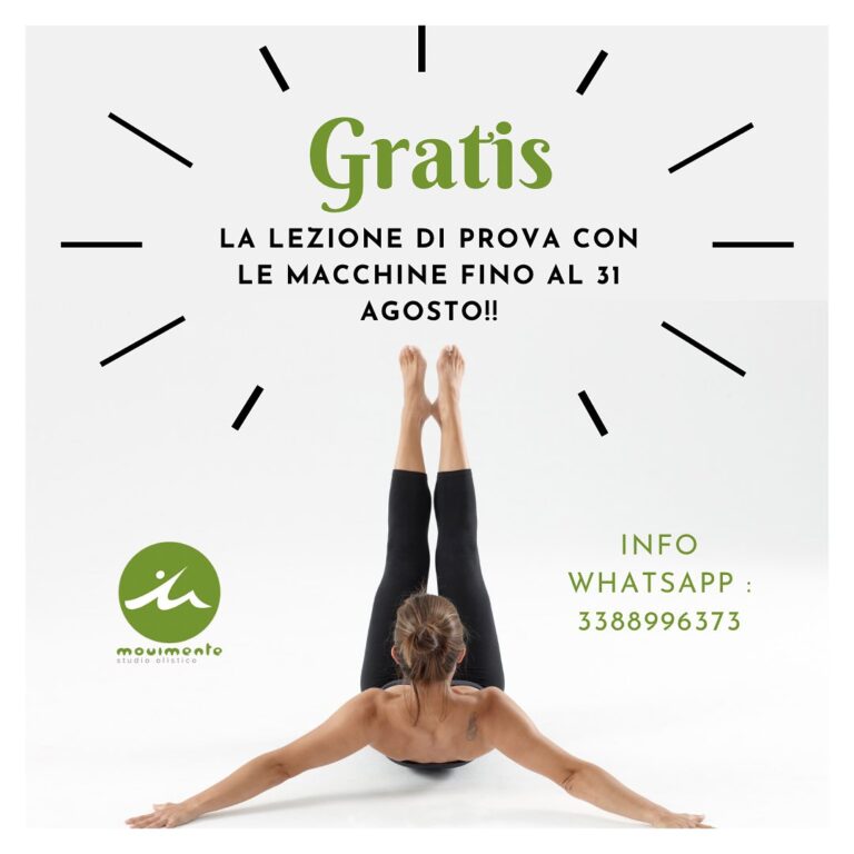 Lezione di prova con le macchine gratis fino al 31 agosto.